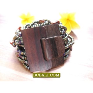 Bead Bracelet Wooden Buckles Clasps Stretching